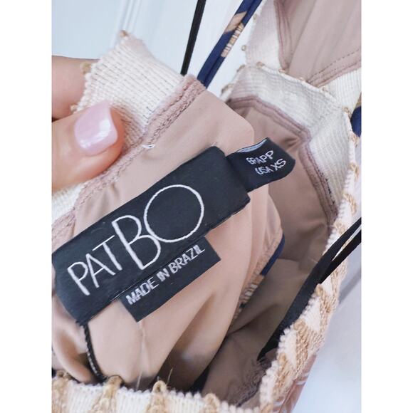 PatBo Stargazer Navy Floral Maxi Dress XS Halter Boho Coastal Vacation Boho Luxe - Picture 12 of 12